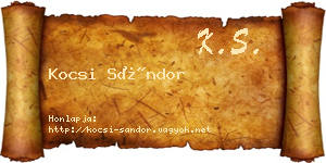 Kocsi Sándor névjegykártya
