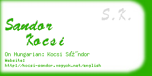 sandor kocsi business card